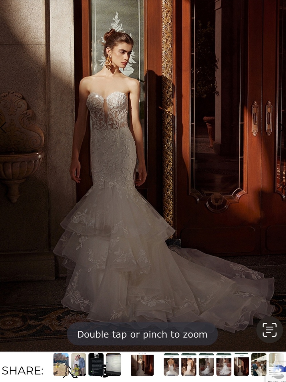 Justin Alexander Strapless Lace Mermaid Bridal Gown in Ivory NWT 12